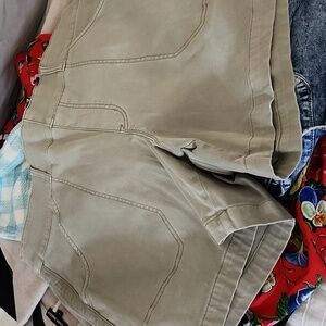 Spanx Shaping Shorts Size 1X Khaki Tan Light Brown High Rise Stretch Casual